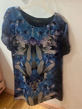 Dorothy Perkins Blue Floral Short Sleeve Dress